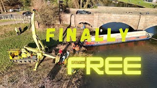 Sunken Barrow Narrowboat Finally Out [upl. by Basir]