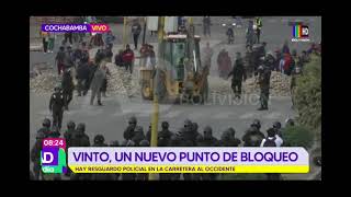 Cochabamba Se registra un nuevo punto de bloqueo por parte de manifestantes [upl. by Ahsets]