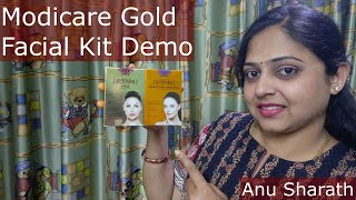 Gold Facial Kit Demo  Modicare Gold Facial Kit Demo In Kannada  Anu Sharath [upl. by Cecilius7]