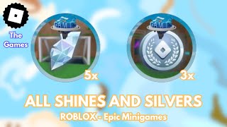 How to get ALL SHINE AND SILVER BADGES in Epic Minigames  ROBLOX TUTORIAL [upl. by Attenaej]