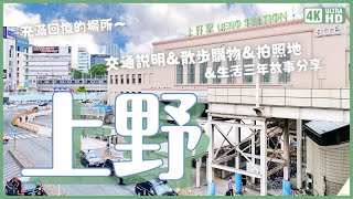 上野攻略 散步amp實用交通說明 逛街拍照景點 三年生活故事｜東京旅遊 4K VLOG [upl. by Annoet]