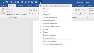 Word  La barre doutils Accès rapide [upl. by Hills]
