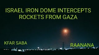 IRON DOME ISRAEL INTERCEPTS LAUNCHED ROCKETS FROM GAZA [upl. by Etnud]