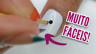 5 modelos de unhas decoradas com PALITO DE DENTE FÁCIL [upl. by Leciram315]