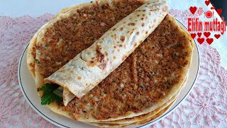 Turkish Pizza in the Pan Lahmacun Recipe Original recipe with 10 points [upl. by Aluor]