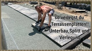 So verlegst du Terrassenplatten 5cm auf Splitt Schritt für Schritt erklärt [upl. by Yakcm]