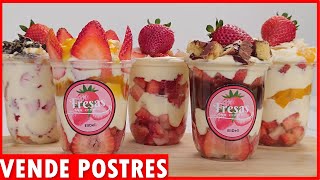 Receta MILLONARIA 💲 6 FRESAS con CREMA Postres Para GANAR muchos CLIENTES [upl. by Rozalie]