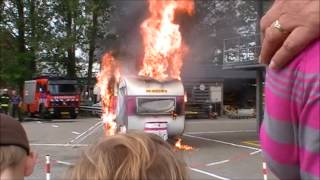 200ste video Demonstratie Caravanbrand bij open dag Brandweer GroningenStad [upl. by Manlove269]