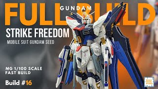 MG 1100 Strike Freedom Gundam  ASMR Build  Mobile Suit Gundam SEED Destiny  Build 16 [upl. by Ibib454]