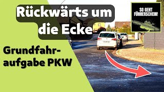 Grundfahraufgabe Klasse B  Kurve rückwärts nach Rechts  Führerschein [upl. by Blount]