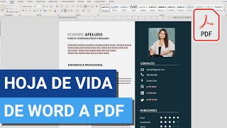 Cómo editar una Hoja de Vida de Word a PDF  Fácil y Rápido [upl. by Ymrots]