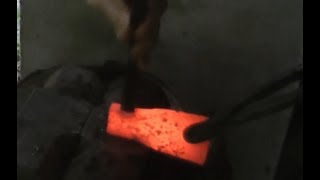 Primitive Tools  Forging A Traditional Axe Out of Broken Leaf Spring [upl. by Ailati]