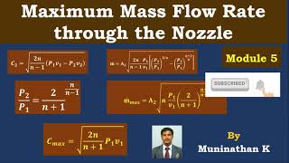 Maximum Mass Flow Rate Through the Nozzle  Steam Nozzle  Thermal Engineering  Module 5 [upl. by Rosetta]