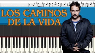 Vicentico  Los Caminos de la Vida Los Diablitos  Piano Tutorial  Midi [upl. by Marina]