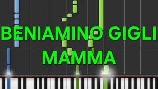 beniamino giglimammarallentatoslowpiano facile easy tutorial [upl. by Oakleil]