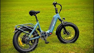 DYU FF500 Folding Step through Fat Tire E Bike Unboxing amp Review [upl. by Aenal495]