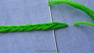 Basic Hand Embroidery Part  62  Heavy Chain Stitch [upl. by Kellie]