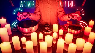 ASMR  Singing Bowls amp TAPPING 🕯️by Candlelight blown out 1 by 1 [upl. by Nileuqay]