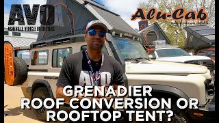 😎Grenadier Ineos Roof Conversion and Rooftop Tent from AluCab [upl. by Annairam]