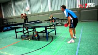 SpitzenTischtennis AngriffAbwehr Duell Medik Kuschov 2 Liga  AGrothe TTOberliga 712011 [upl. by Mcbride]