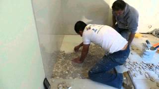 Shower floor pebble stone time lapse [upl. by Eileek]