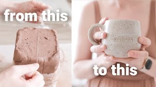 MAKING A MUG  The ENTIRE Pottery Process  ASMR calming pottery videos [upl. by Charpentier]