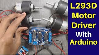 L293d motor driver arduino tutorial  DC motor control using arduino and l293d CC [upl. by Adnwahsar]