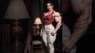 AI LookBook Muscle Girl  Girl Flexing Biceps  Female Biceps fitness ai lookbook [upl. by Nnylaehs42]