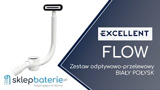 Syfon do wanny system odpływowoprzelewowy Biały połysk EXCELLENT ARINFLOWWH  SklepBateriepl [upl. by Ahsak]