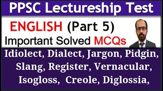 PPSCFPSC Test PreparationPart 5  Language and LinguisticsEnglish Lectureship Paper  Solved MCQs [upl. by Brian417]