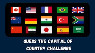 Guess the Capital of Country Challenge  Country Capitals quiz [upl. by Eenahs]