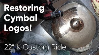 Cymbal Logo Restoration Zildjian 22quot K Custom Ride Brilliant Really Works [upl. by Hallutama]