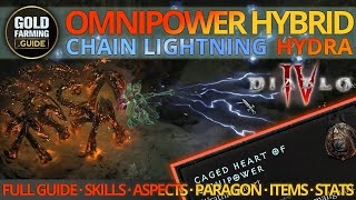 Diablo 4 Season 1  Omnipower Chain Lightning Stun Hydra Conjuration Hybrid Build Full Build Guide [upl. by Kcin64]