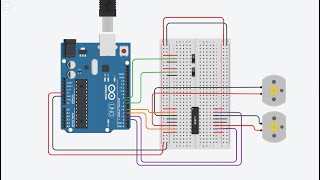 Tinkercad  Arduino Lesson 16 Hbridge and Robot Steering [upl. by Selbbep227]