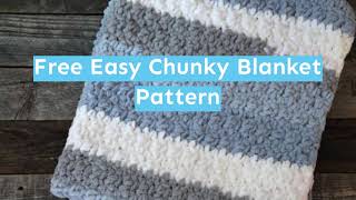 Easy Gray amp Blue Crochet Baby Blanket Pattern Bernat Blanket Yarn [upl. by Bekaj]