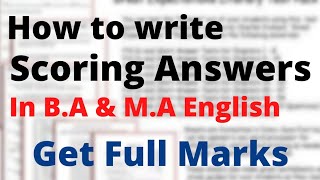 Answer Writing Tips for BA MA English Literature  Scoring Answers  Be a Topper [upl. by Mays]