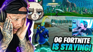 TIMTHETATMAN REACTS TO OG FORTNITE STAYING [upl. by Attennot]