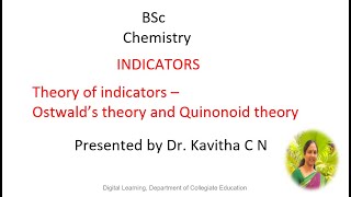 Chemistry I Semester Physical chemistry Session 36 Indicators2 [upl. by Oicafinob]