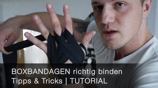 BOXBANDAGEN richtig binden  Tipps amp Tricks  TUTORIAL  KAMPFSPORT [upl. by Gorrono936]