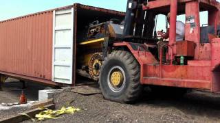 Dismantled Komatsu D65 Dozer loaded into 40 ContainerMOV [upl. by Higgins]