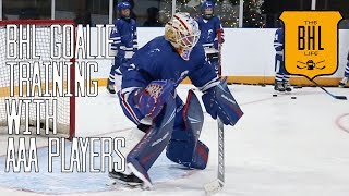 Beer League Goalie Training With AAA Players [upl. by Adhern]