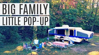 POP UP CAMPER TOUR  How we fit our family of 7 inside of our popup camper [upl. by Eednahs]