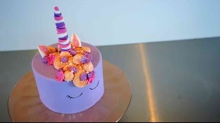 Einfache Einhorn Torte  Glitzernde Unicorn Torte Tutorial  Kuchenfee [upl. by Tsan]