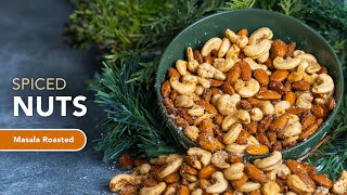 Sweet amp Spicy Toasted Nuts  Masala Roasted Almonds amp Cashews  Quick amp Easy Holiday Snack Recipe [upl. by Llerrut577]