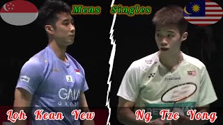 Badminton Ng Tze Yong MALAYSIA vs SINGAPORE Loh Kean Yew Mens Singles [upl. by Melentha350]