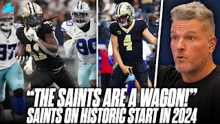 quotThe Saints Are A Wagonquot Kamara Goes For 4 TDs Derek Carr Looks Better Than Ever  Pat McAfee Rea [upl. by Gregg491]