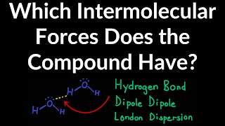 How to Identify the Intermolecular Force a Compound Has London Dispersion Dipole Dipole HBonding [upl. by Chalmer]