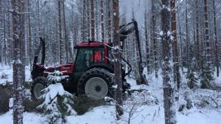 Valtra A93 harvester with Nisula 325Hmade by Nisula Forest Oy [upl. by Ahseram]