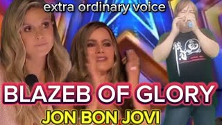 BLAZE OF GLORY EXTRA ORDINARY VOICE AMERICAN GOT TALENT STANDING OVATION [upl. by Aicia]