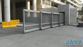 LODHA WORLD TOWER  13 M  4 LEAF MOTORISED TELESCOPIC SLIDING GATE [upl. by Ayotnahs]